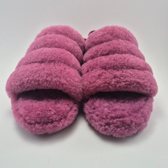 UGG "Fluff Yeah" Fuchsia Pink Womens Slides/Slippers Size 9 - Picture 3 of 12